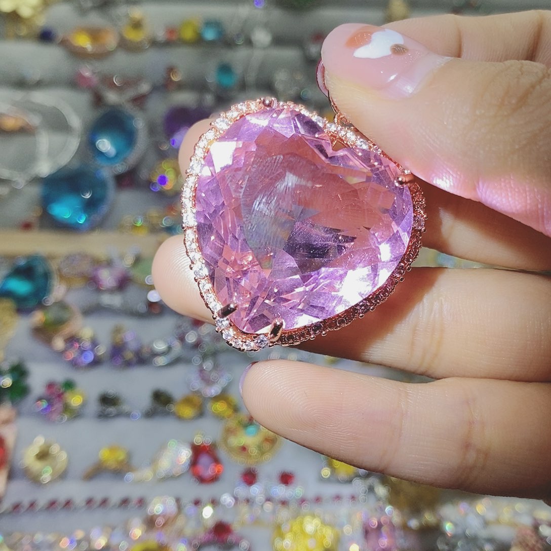 【闪购商品】绿水晶戒指银S925镶嵌