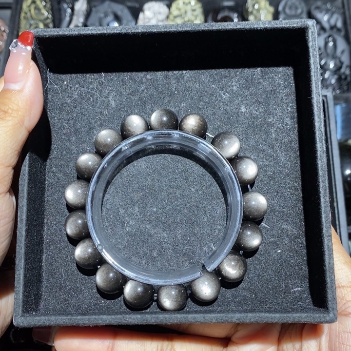 黑曜岩手链未镶嵌潜**～