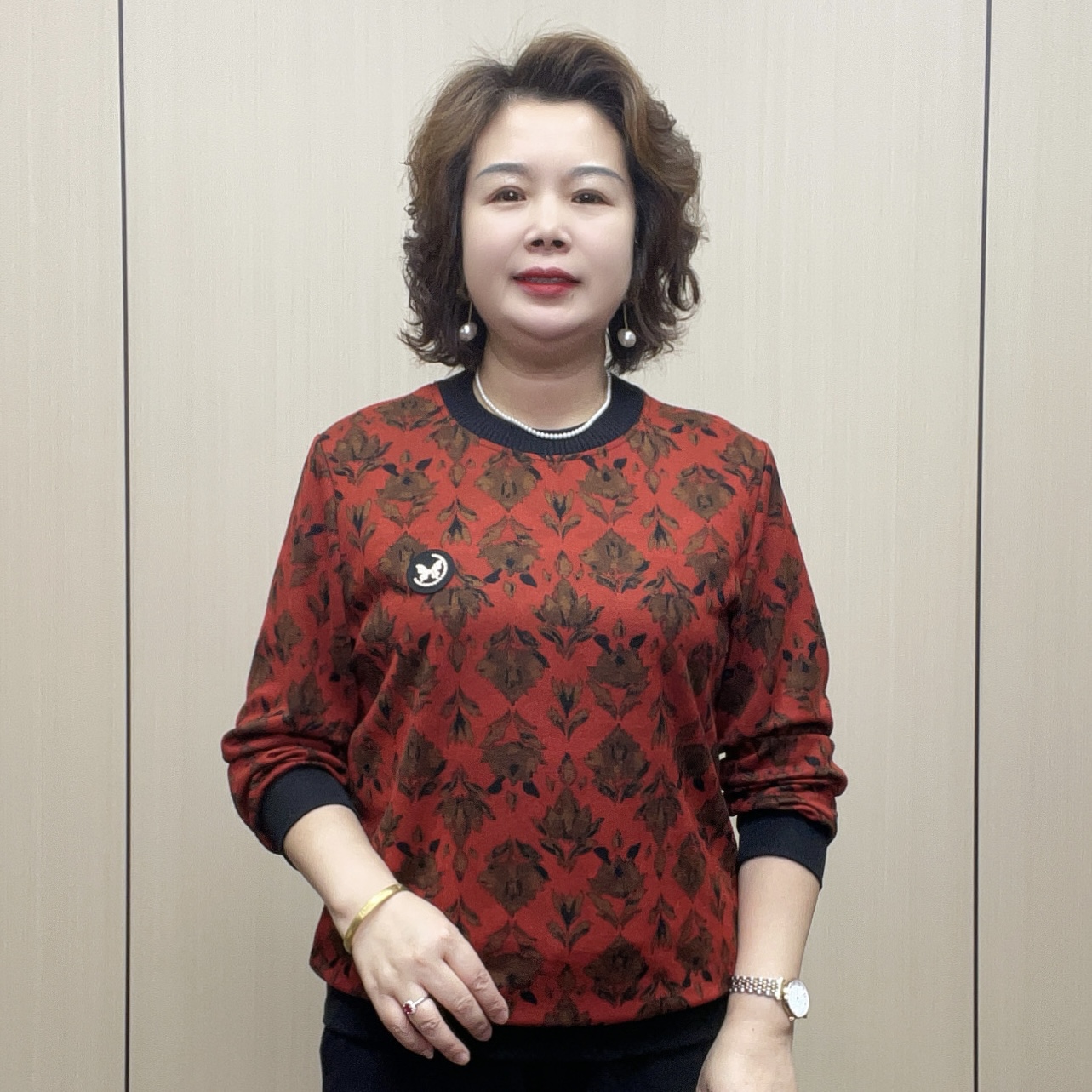 2025秋季时尚中老年长袖气质宽松休闲显瘦女装百搭洋气妈妈装