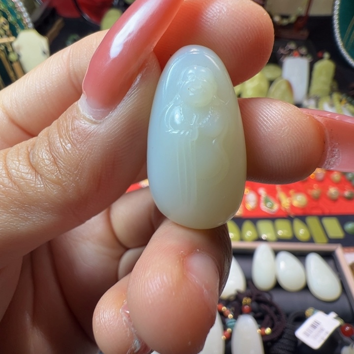 和田玉（白玉）颈饰未镶嵌9克，米达吊坠