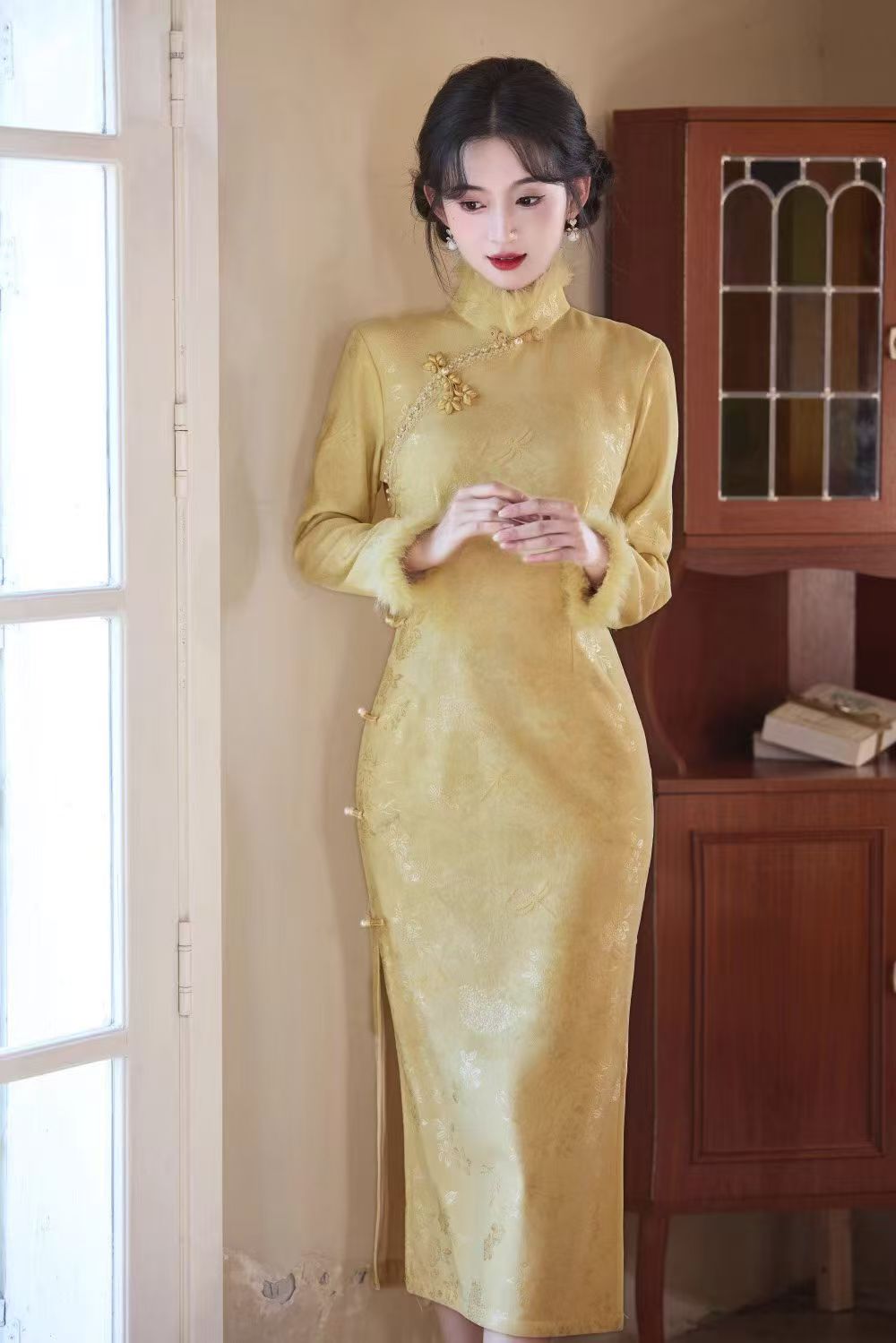 25805（栀星）冬季时尚旗袍