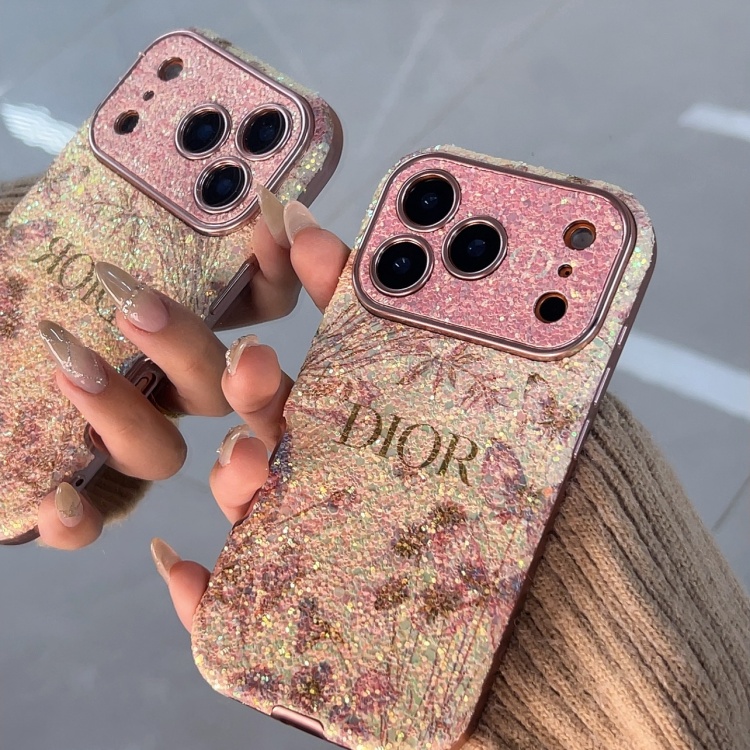 欧美潮款d家超粉亮片手机壳适用苹果17/16/15/14/13pro