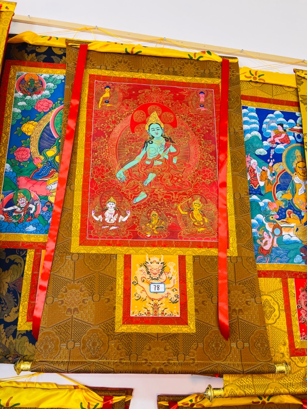 热贡精品唐卡绿度母手绘78