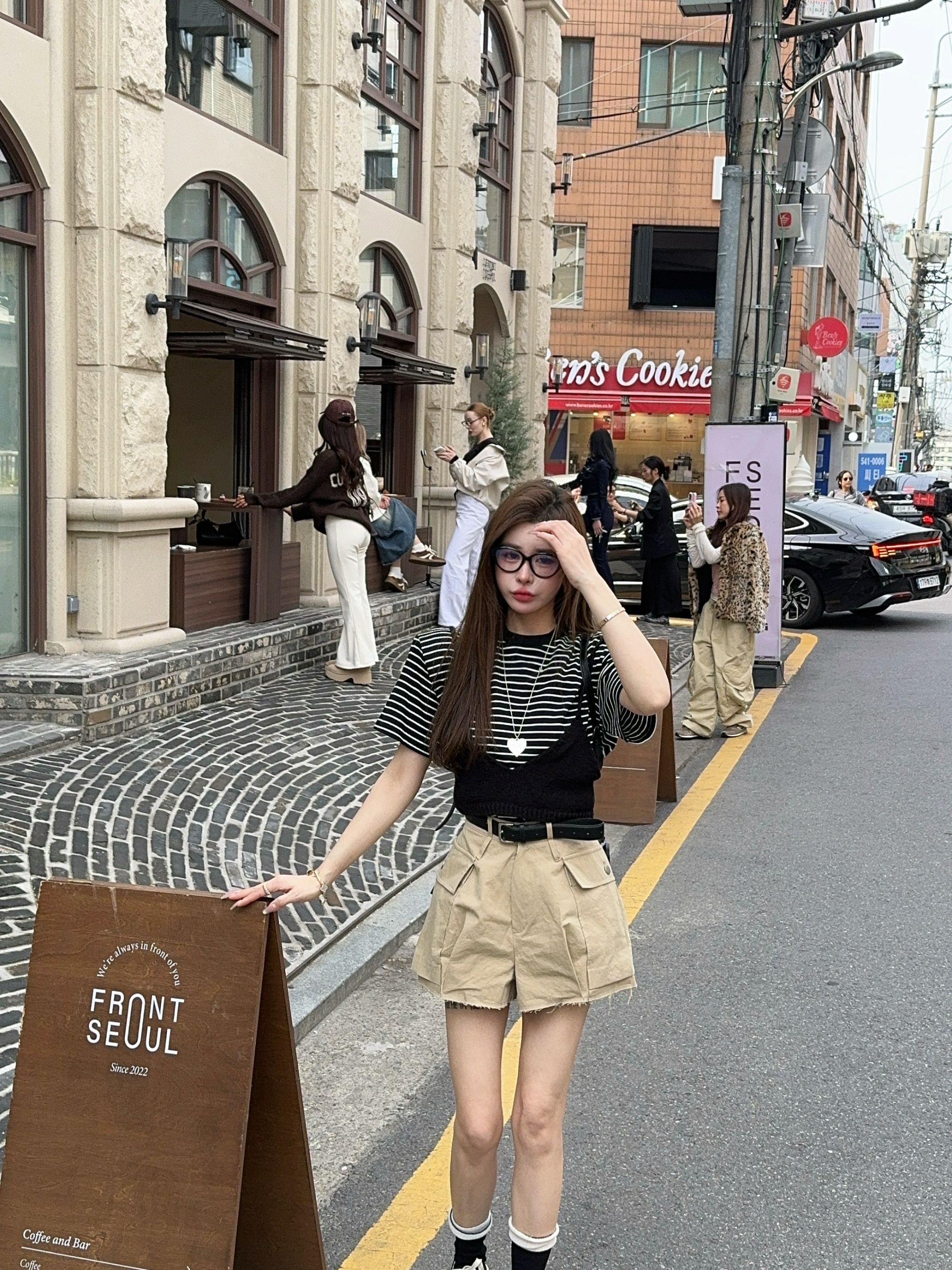 米娜家【轻氧条纹Tee】泡菜订制黑白条纹T恤