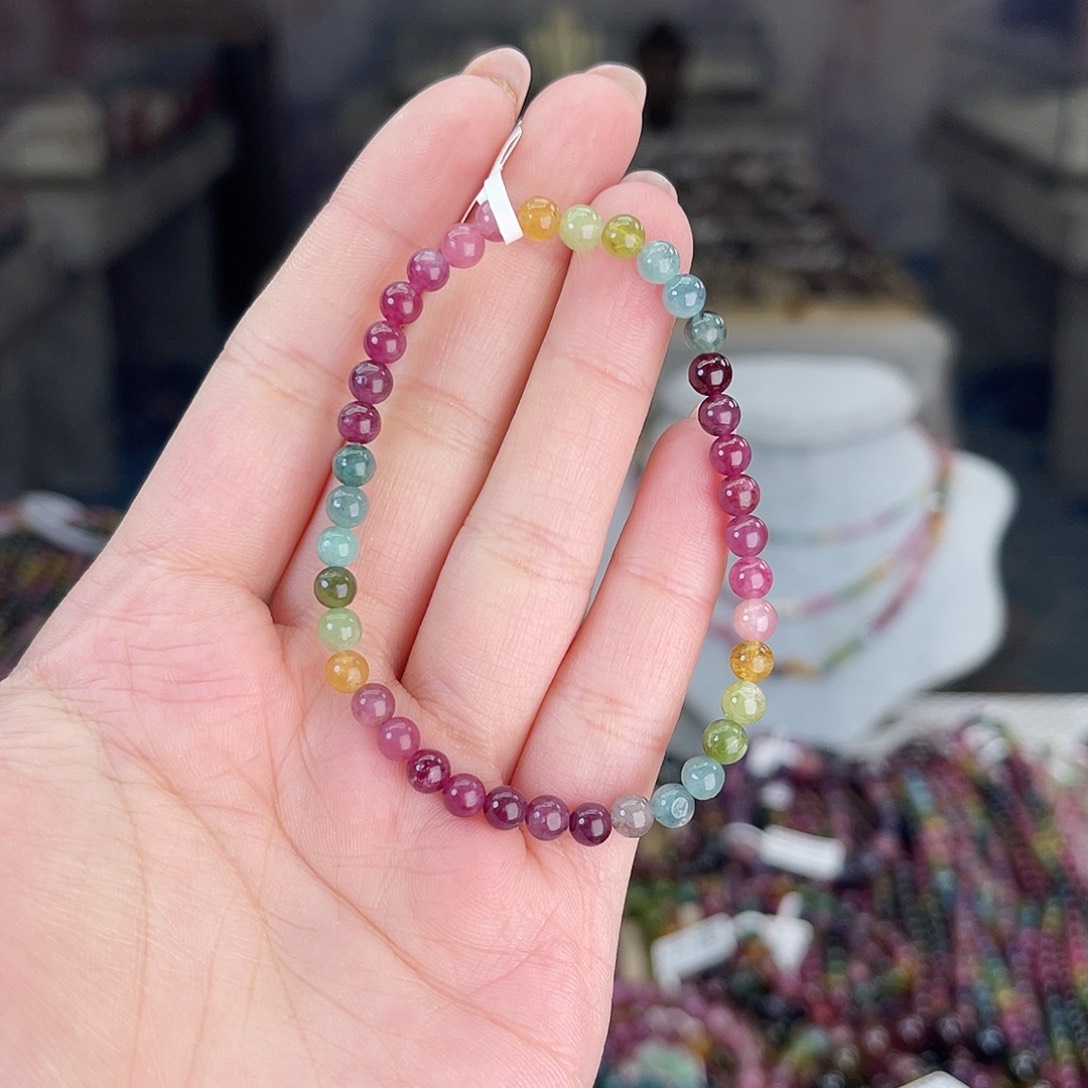 碧玺4M单圈碧玺手串未镶嵌