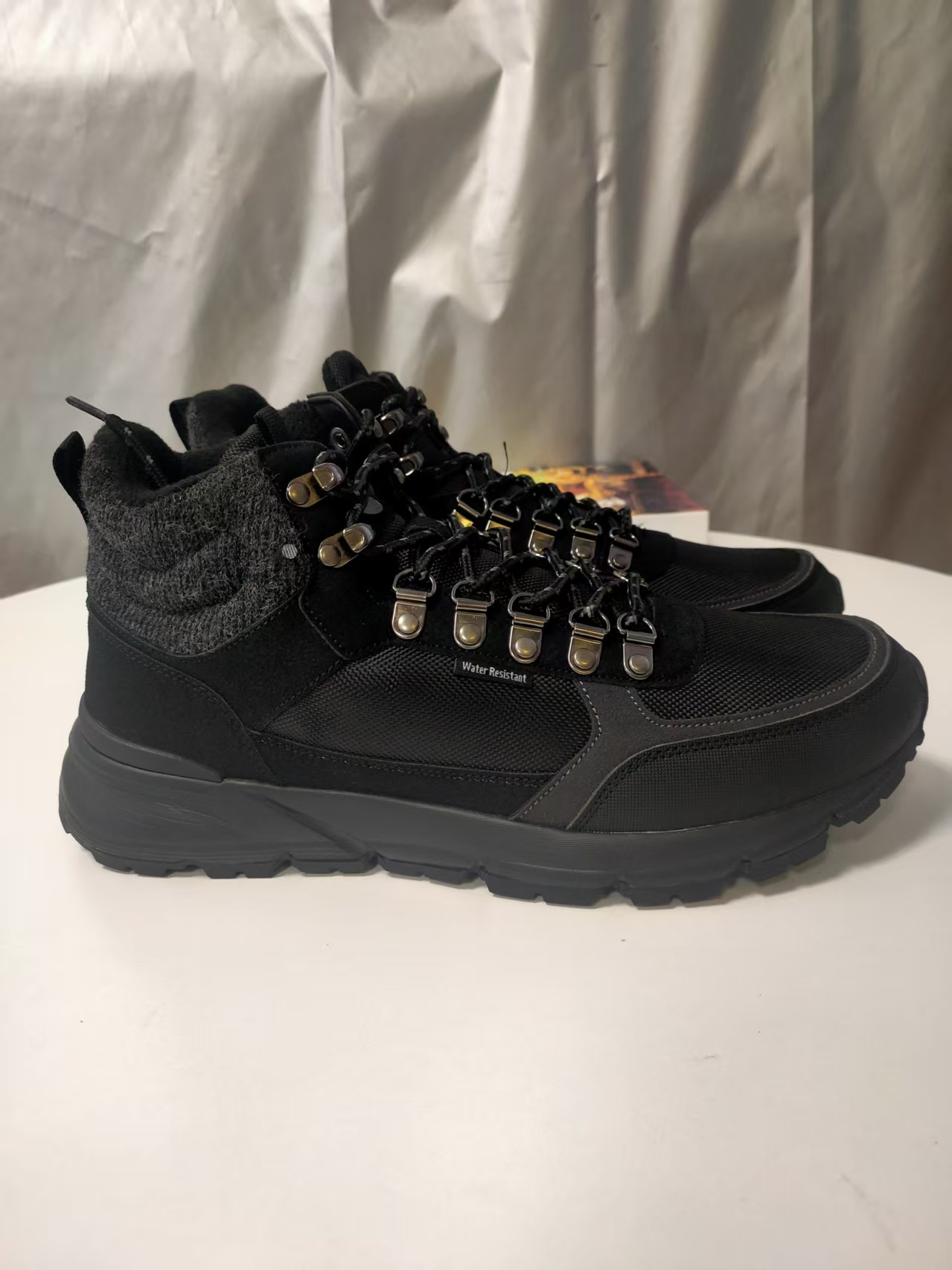 外贸男士加绒棉鞋雪地靴高帮男士冬季户外加厚防滑保暖防水051