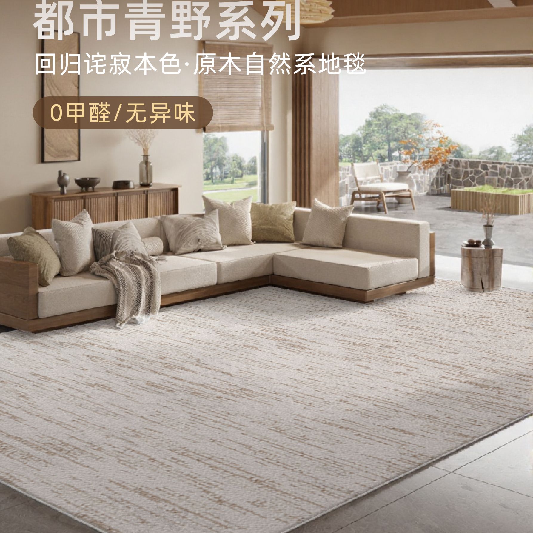 青野-卧室客厅沙发地毯轻奢美式防水不藏灰家用简约