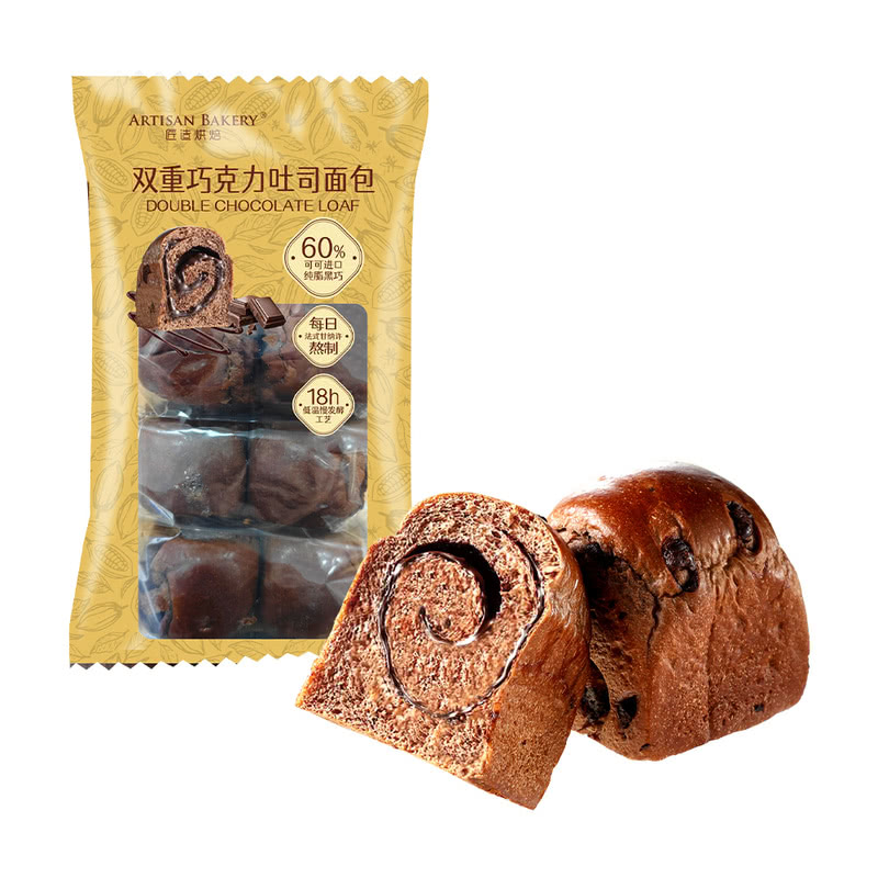 匠造烘焙 双重巧克力吐司面包400g