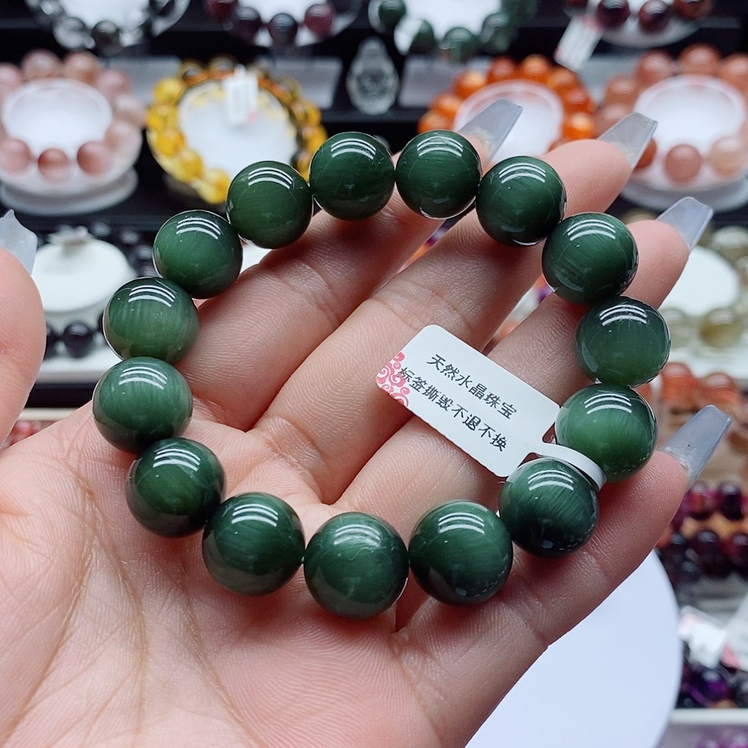 用***9未镶嵌手串水晶绿发晶
