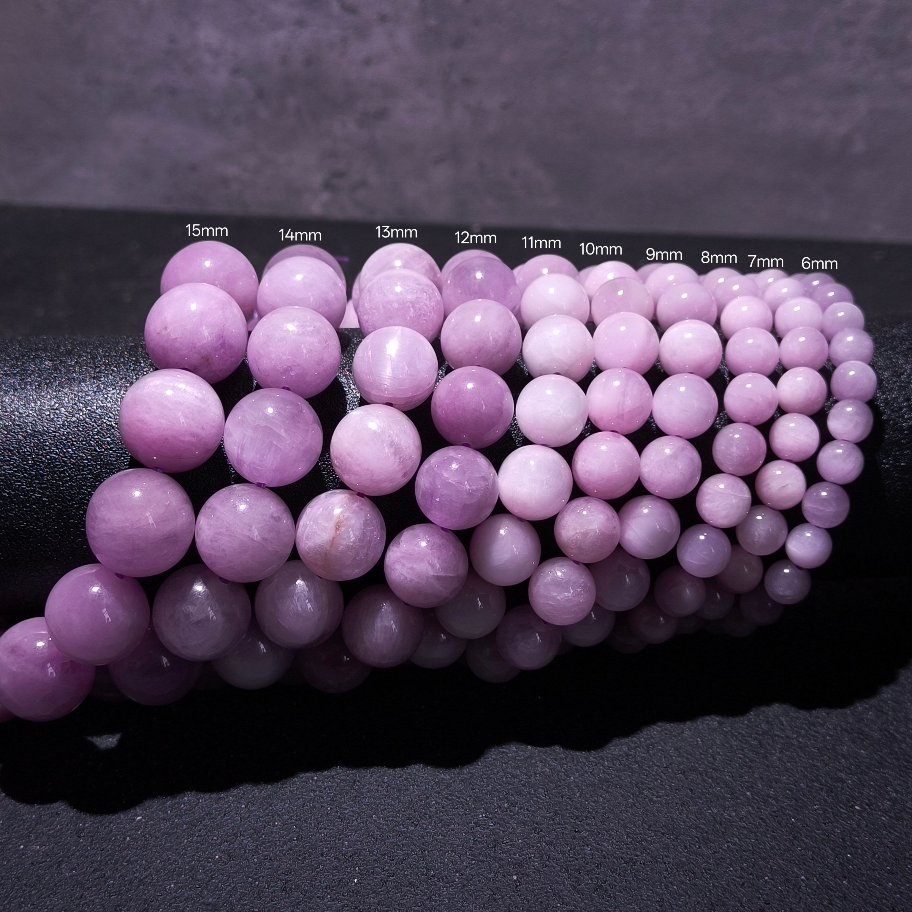 【黑胖珠宝】H0707  天然水晶紫锂辉单圈手串 多样性发其一 