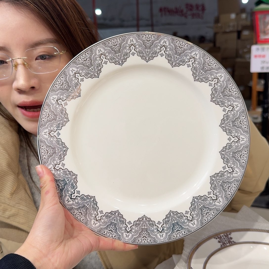 瓷骨瓷10.5英寸平盘27cm1个外贸骨瓷