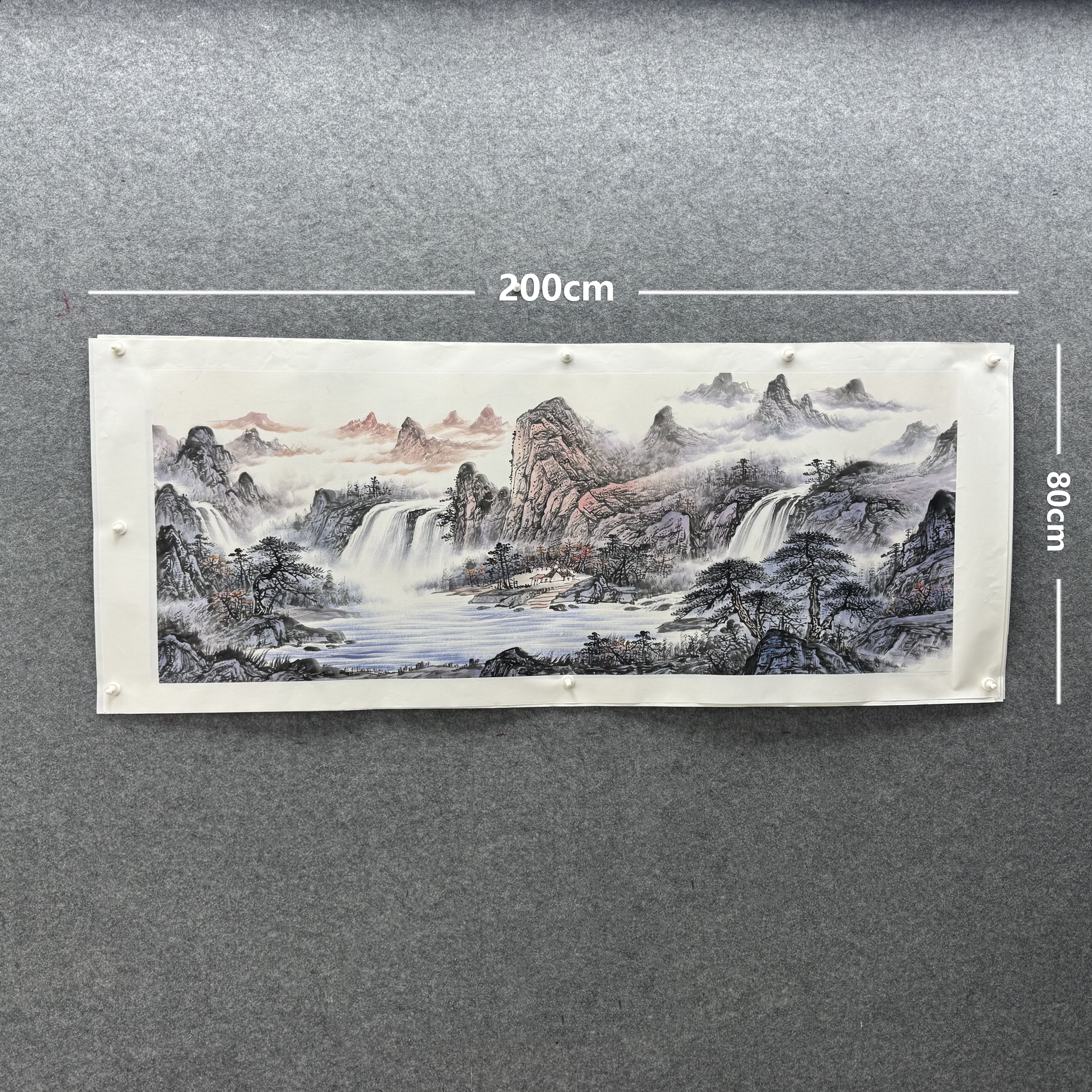 【山水画】张恒禄200*80cm手绘礼盒作品（10）