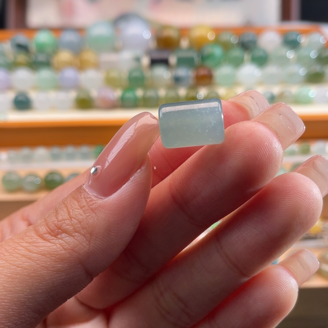 未镶嵌定制翡翠天然缅甸翡翠a货冰胶蓝雪花棉12.2×8.9