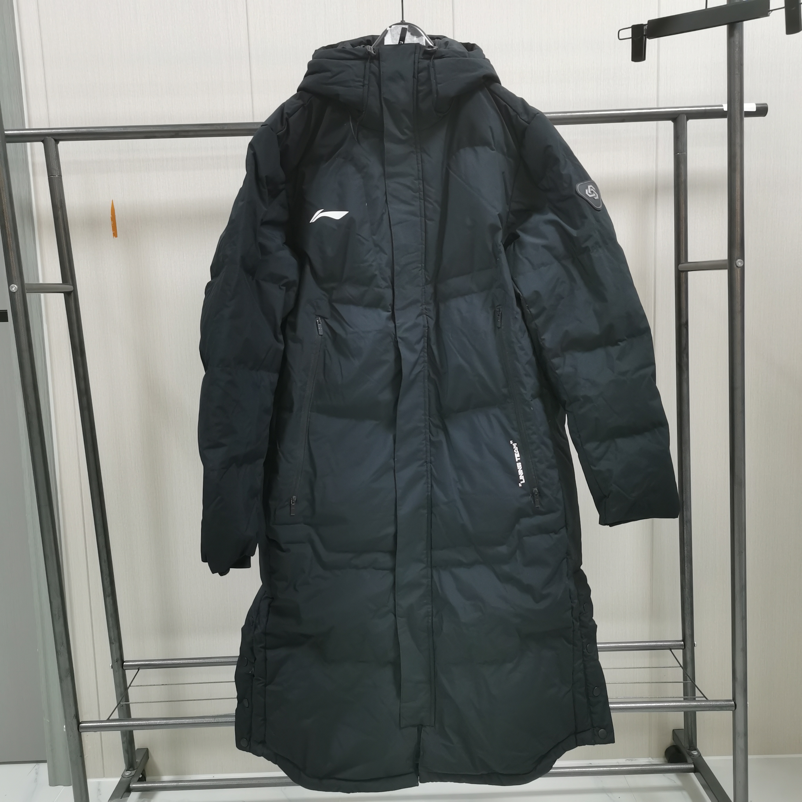 李宁长款过膝盖羽绒服2024新款保暖时尚加厚鸭绒棉袄外套AYMQ015