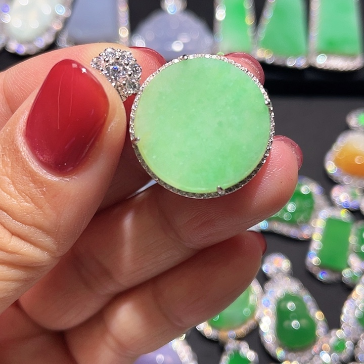 翡翠银S925镶嵌颈饰