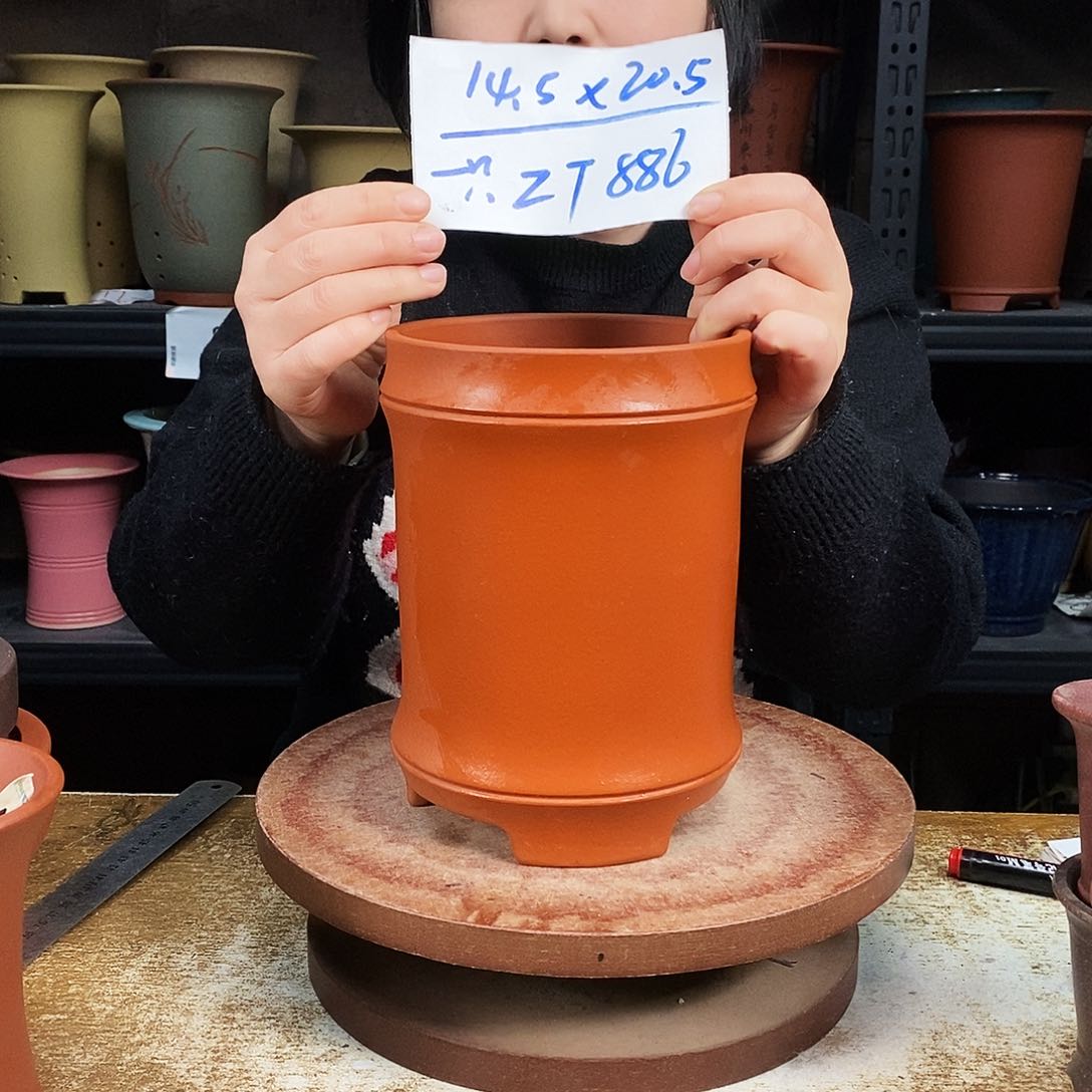 紫砂一个花盆货号ZT886