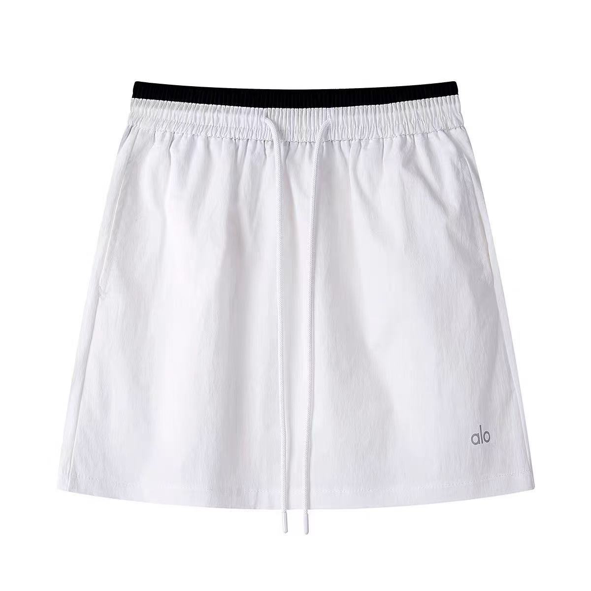 夏季速干松紧腰抽绳a字短裙女新款2025显瘦半身裙舒适休闲简约裙