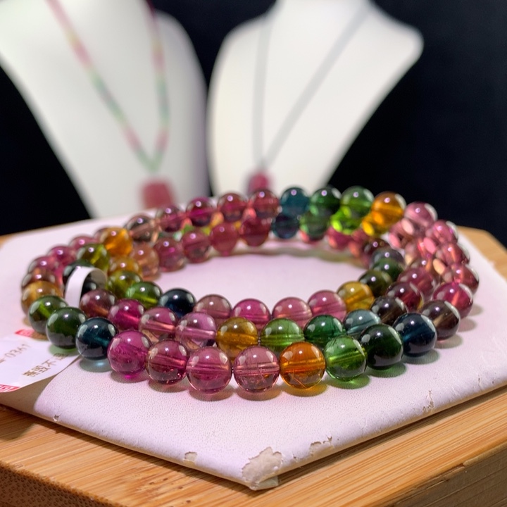 双色碧玺手链未镶嵌