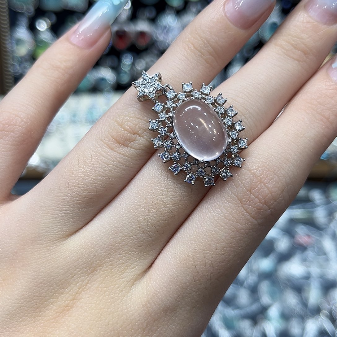 ウ***i银S925镶嵌芙蓉石吊坠(不含链)