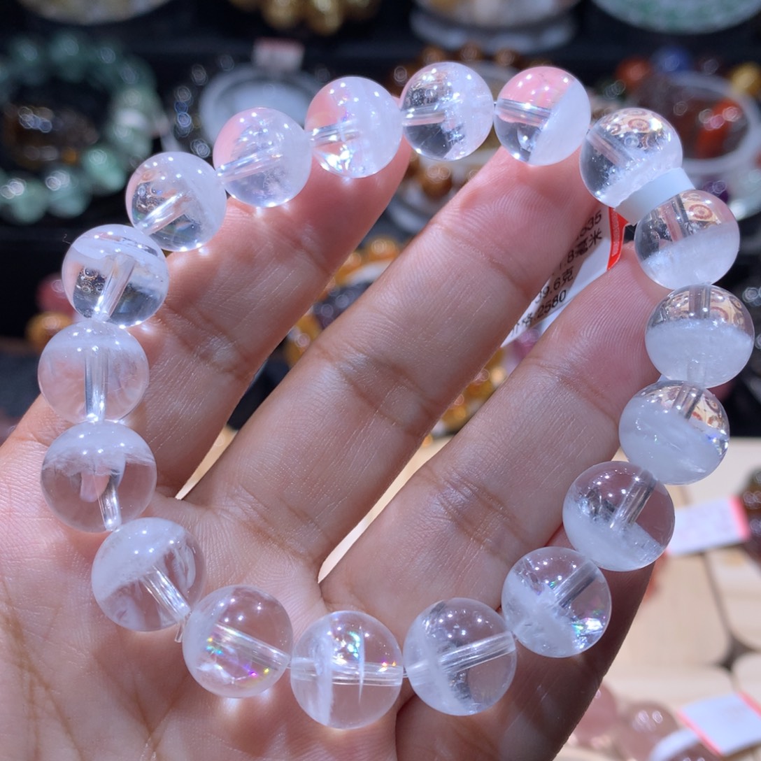 水晶手链未镶嵌彩虹白幽灵11.8mm