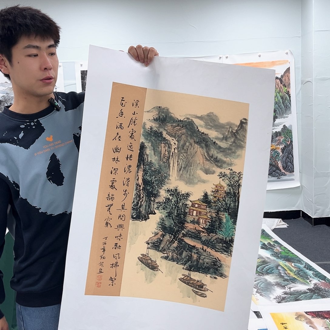 国画简*绿国画纯手工作品