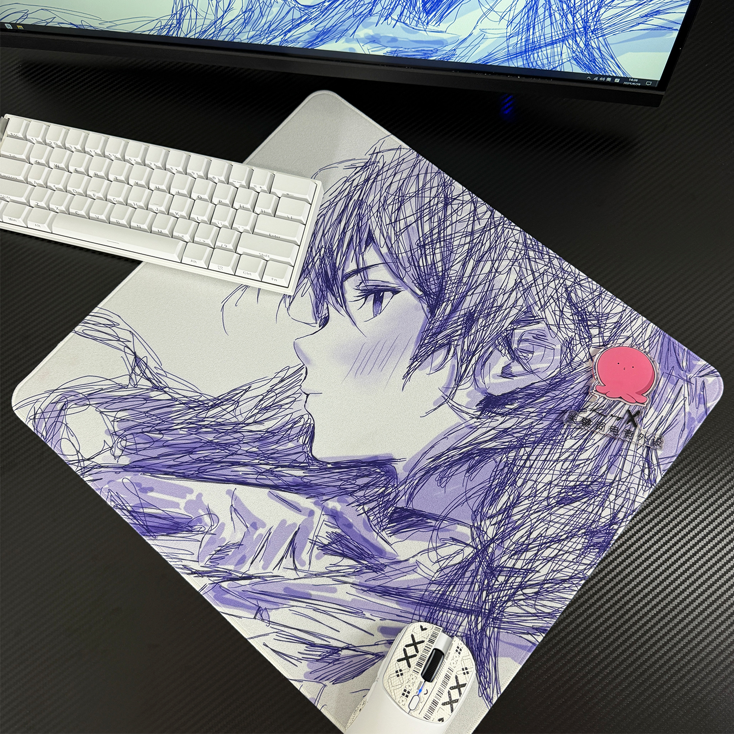 KeyX-【Asuka】明日香线稿风FPS电竞鼠标垫类99超细面【平铺发货】