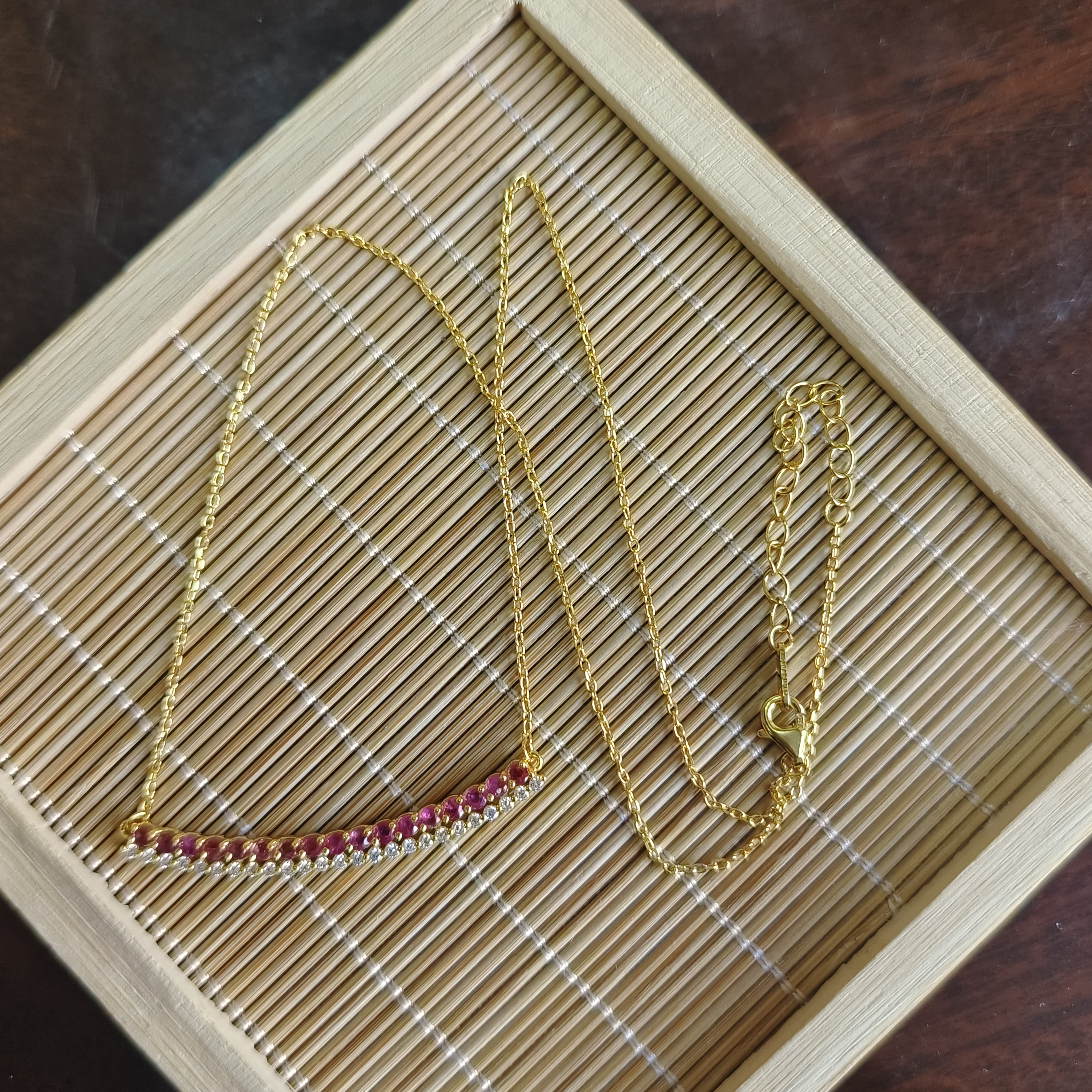 S925红宝石项链 FGA038EDJ018