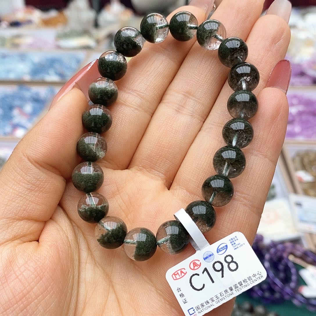 水晶手链未镶嵌C198聚宝盆10m