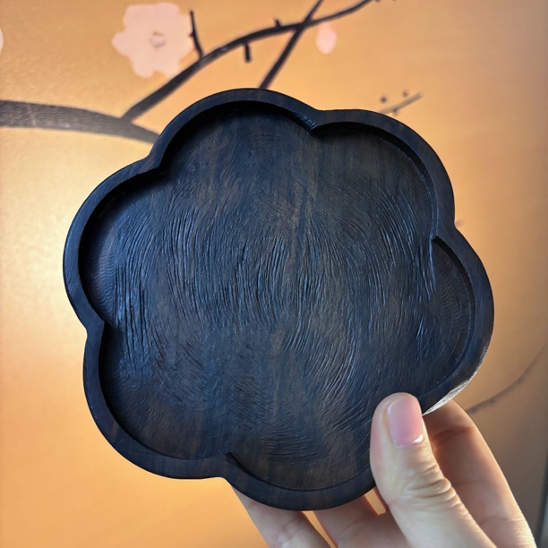 【南风】黑檀木陶瓷梅花壶承小干泡台整木壶垫壶托