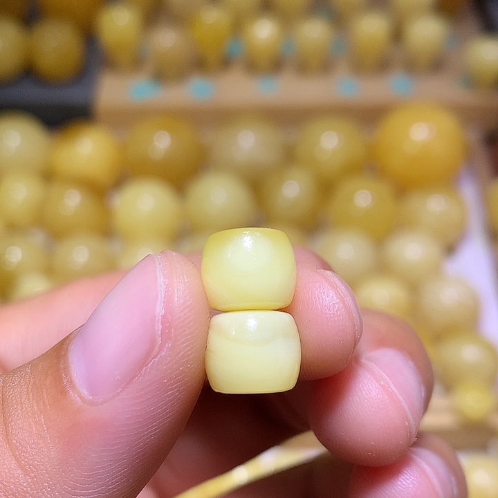 裸石蜜蜡未镶嵌天然俄料金白妖花蜜蜡精工直切9.5