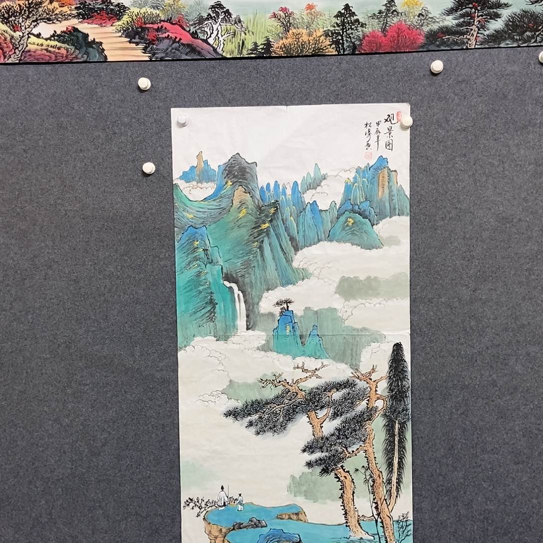 国画四尺仿古山水一副