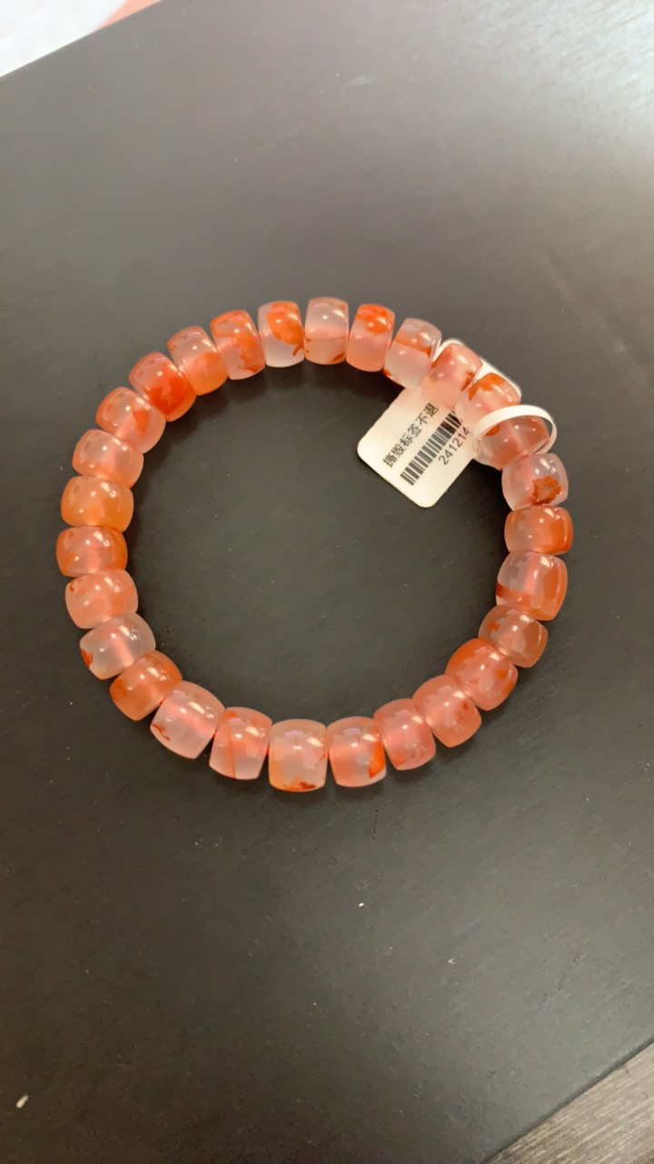 保山南红干掌9mm+冰飘直切单圈手串