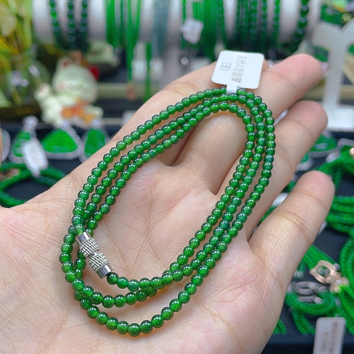 翡翠颈饰未镶嵌圆珠项链3