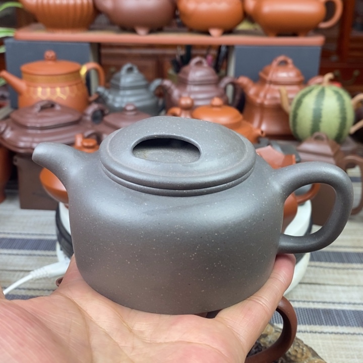 紫砂茶壶牛盖220原矿老天青