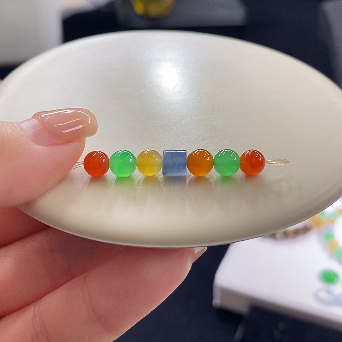 散珠翡翠浓色多宝珠珠