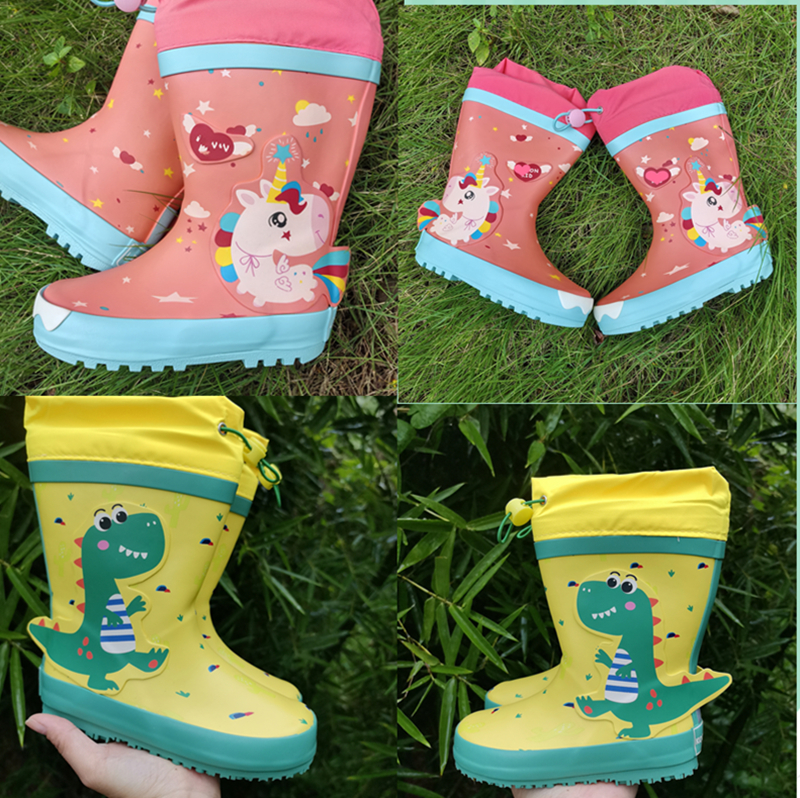 微瑕 外贸出口橡胶防滑柔软雨鞋男童女童水靴 