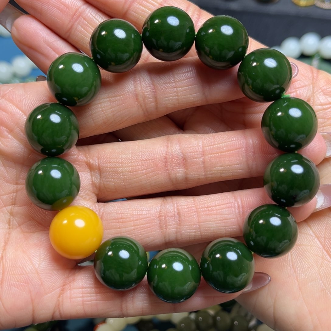 和田玉手串卡16未镶嵌?****面