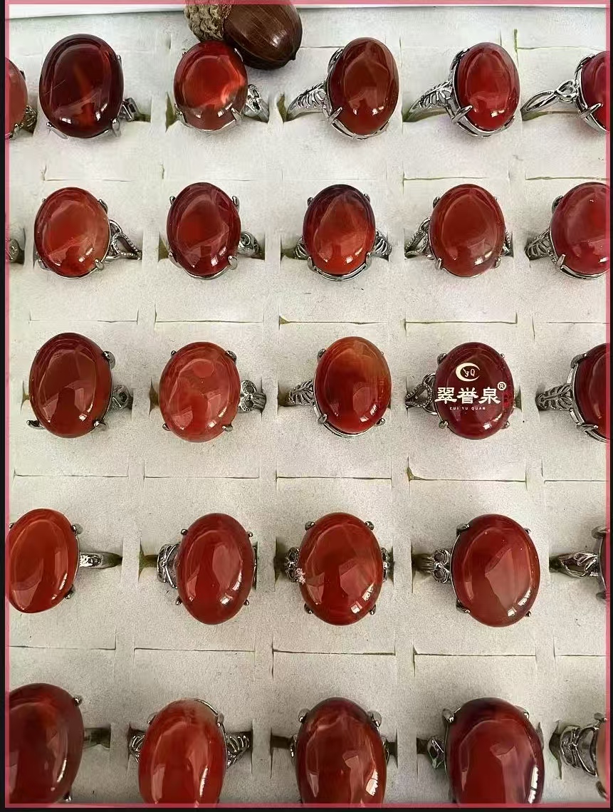天然南红戒指18mm*14mm左右活口多样性发其一  N3