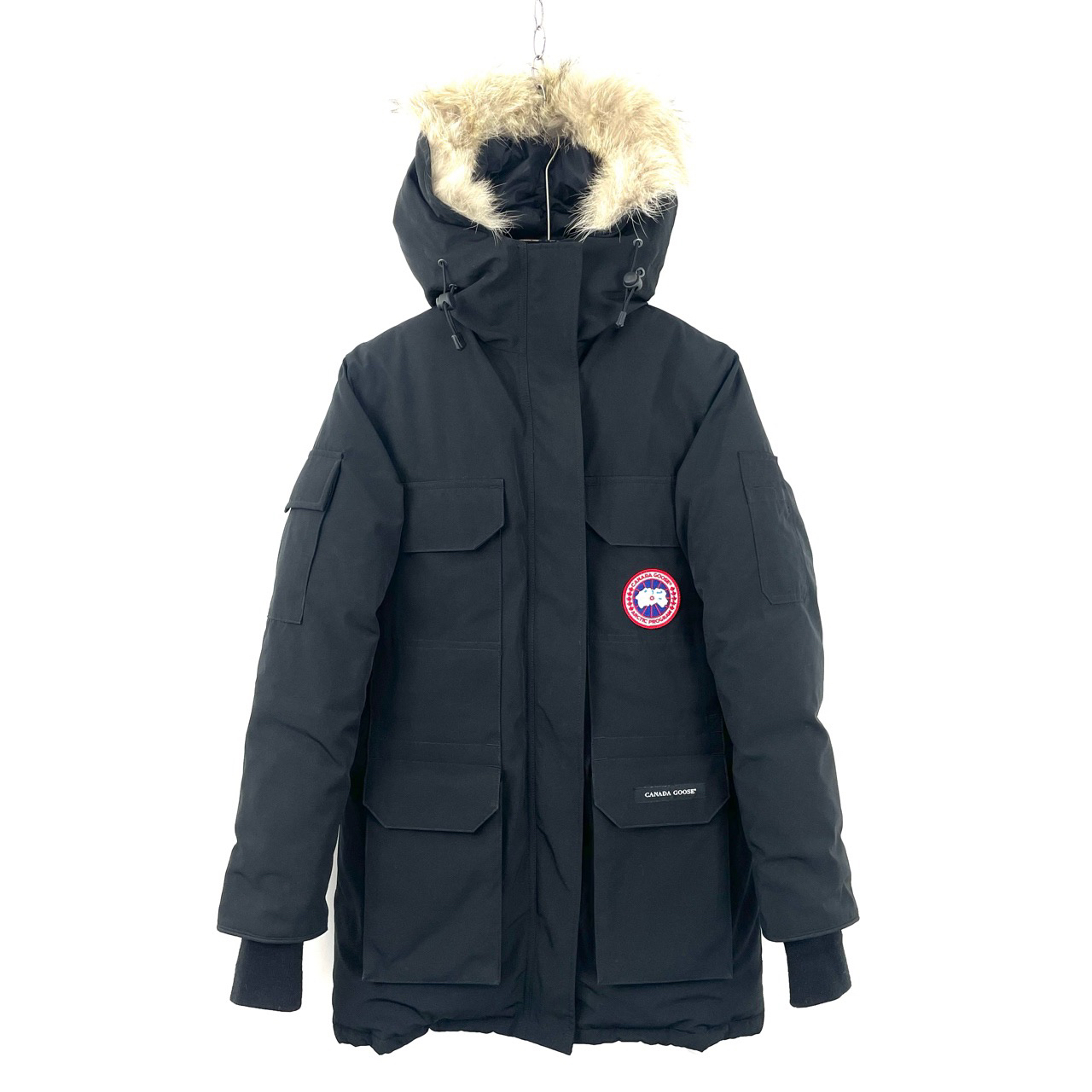 95新 CANADA GOOSE 2xs/远征黑色羽绒服/女款/06594