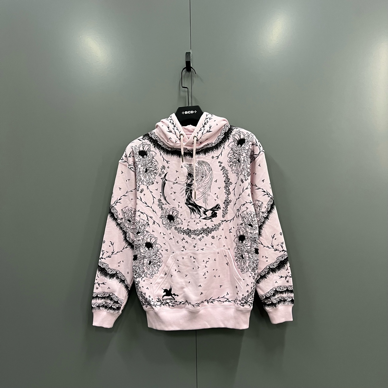 99新 Givenchy/纪梵希 tt5 哥特式印花帽衫 XS码 400082