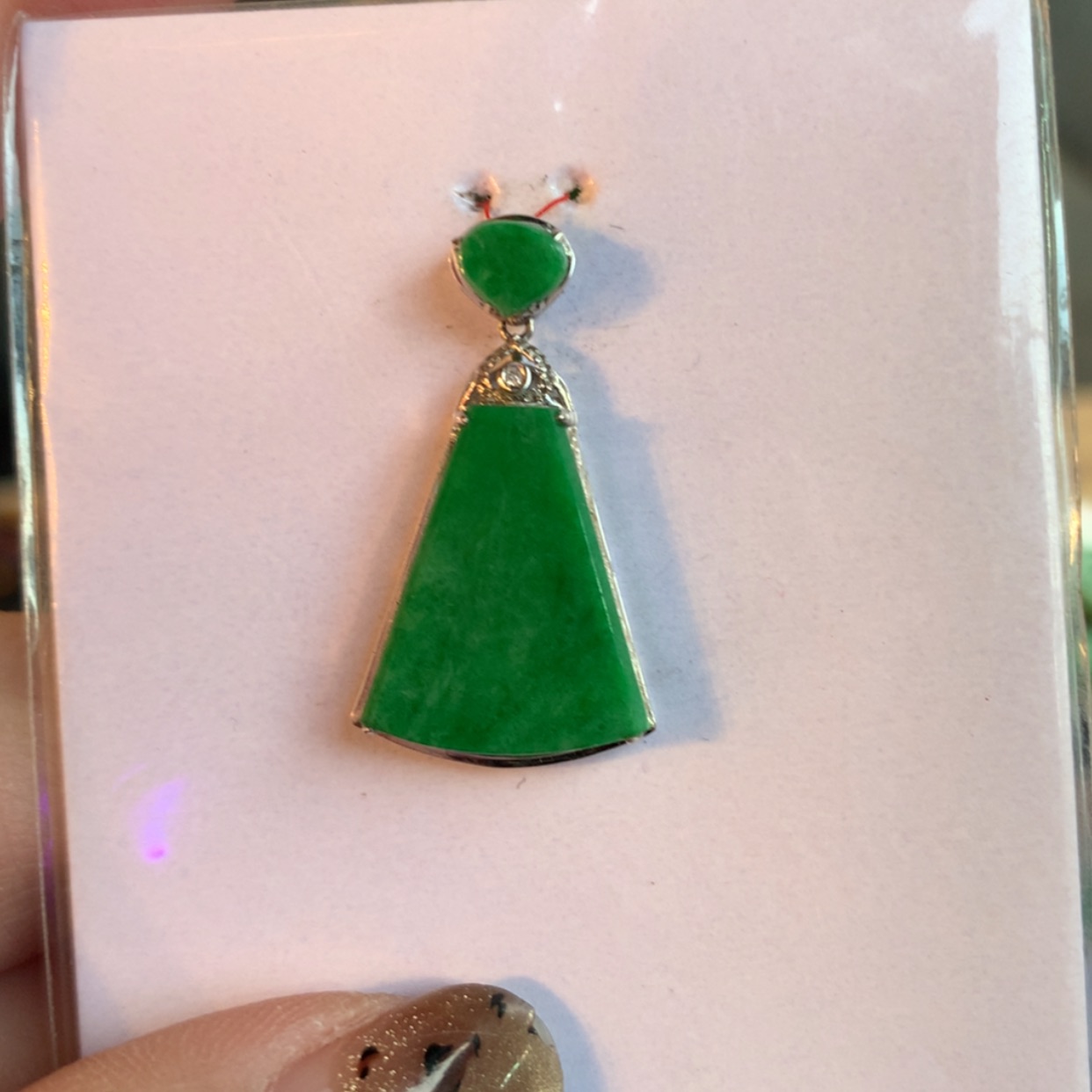 【闪购商品】翡翠颈饰18K金镶嵌茶*无事牌