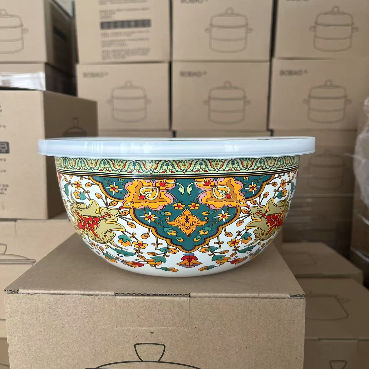 【设计师款】  22CM 2.5L 俄罗斯花 沙拉碗 可加热 耐高温 