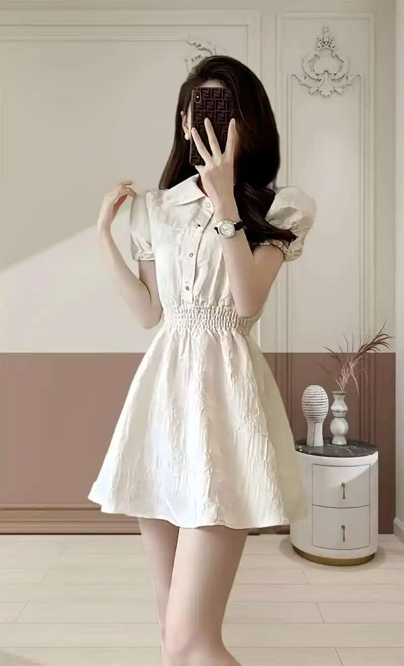 连衣裙修身气质显瘦白色时尚