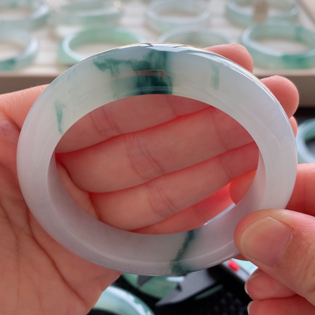 翡翠未镶嵌手镯18号-55.2