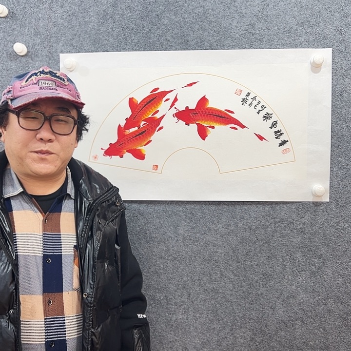 国画知鱼之乐纯手绘