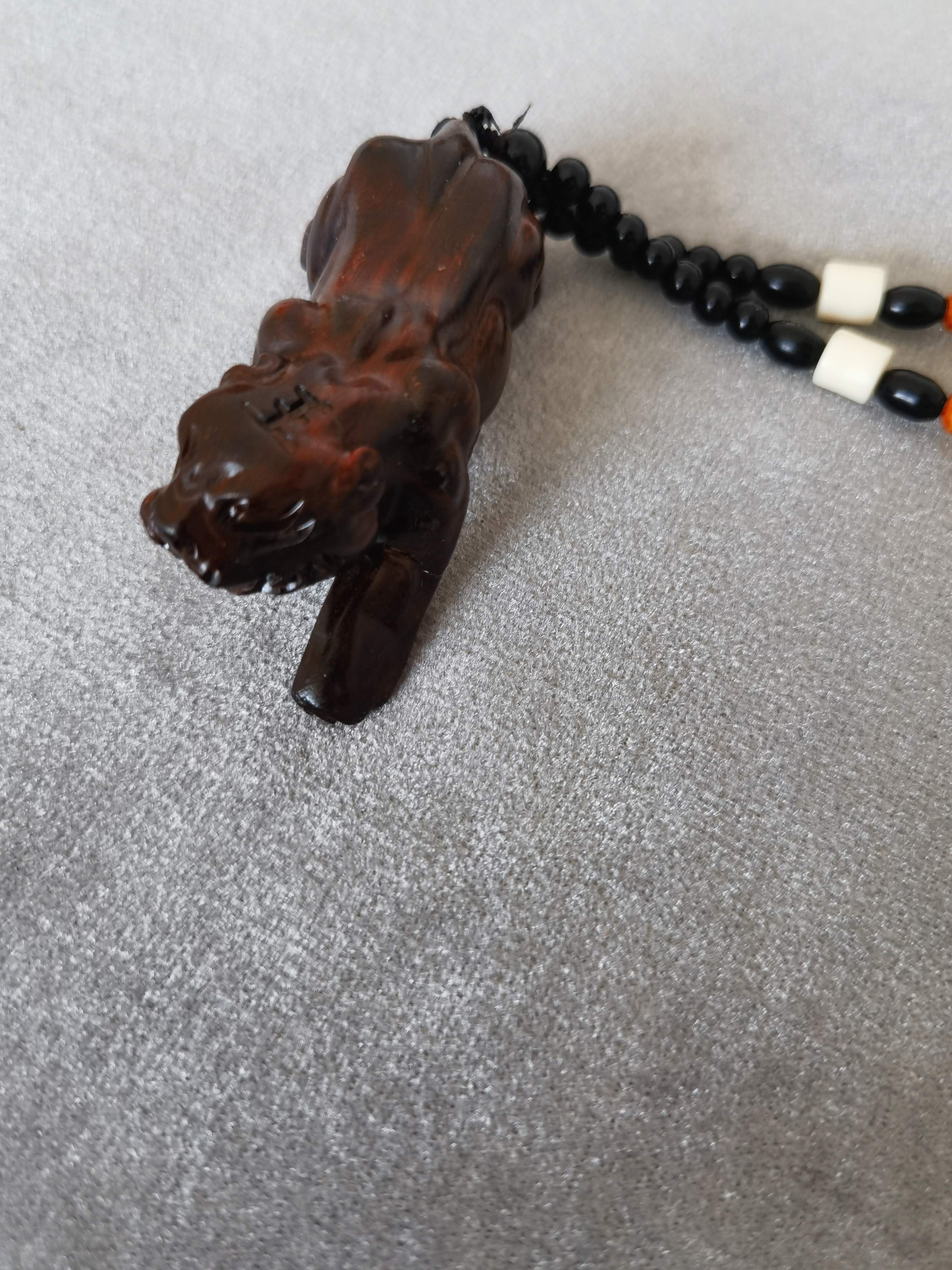 紫檀木生肖虎  手把件