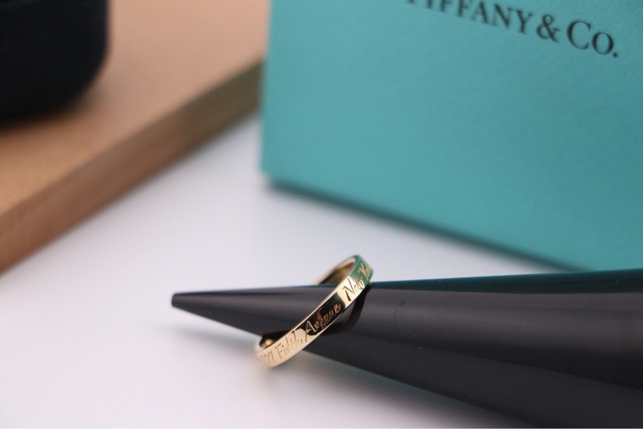 99新 Tiffany & Co./蒂芙尼 18K 黄金 窄版 无钻 戒指