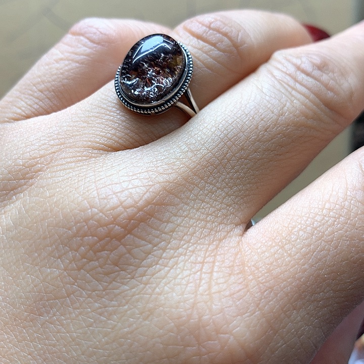 水晶水晶戒指银S925镶嵌