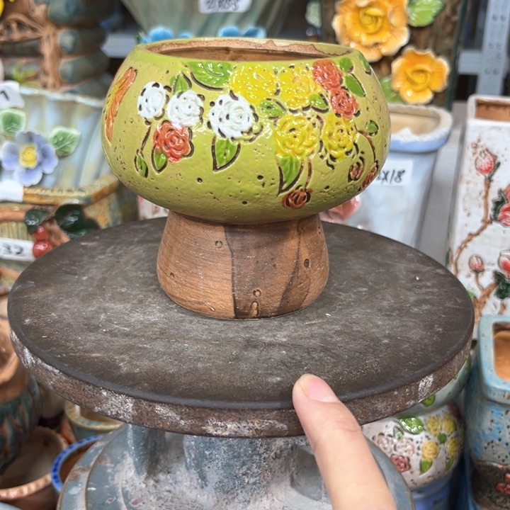 紫砂花盆粗陶材质陶瓷多肉花盆