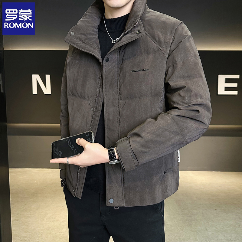Romon/罗蒙高级感男冬季时尚羽绒服2025新款潮牌轻薄保暖休闲外套